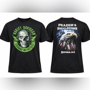 Harley-Davidson Skull T-Shirt XXL Black Legendary Motorcycles Graphic Tee